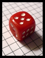 Dice : Dice - 6D - Red With White Pips Pillow Shaped